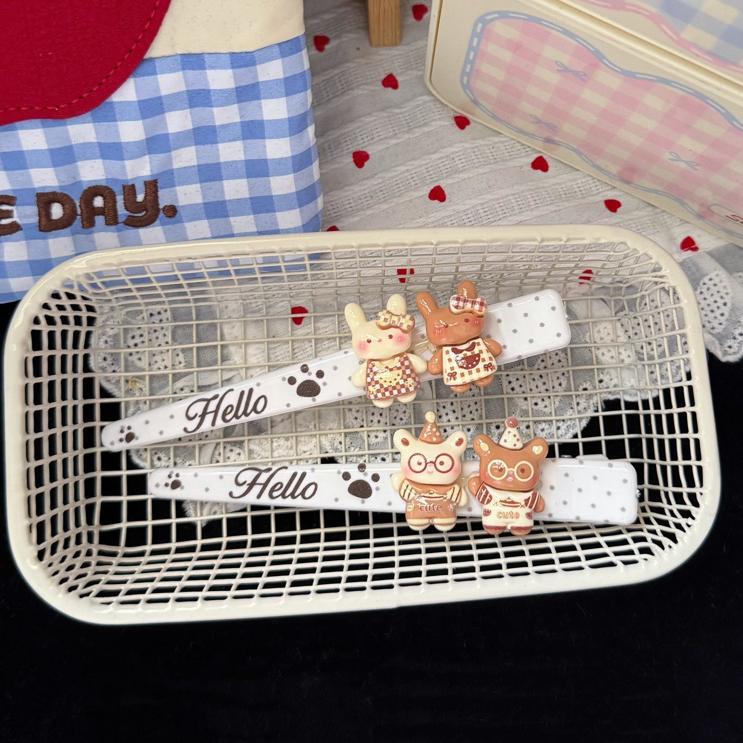 棕色兔子卡通髮夾－商品主圖｜https://igowo.tw/
