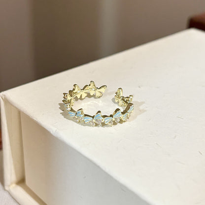 彩色琺瑯蝴蝶戒指－細節特寫5｜https://igowo.tw/