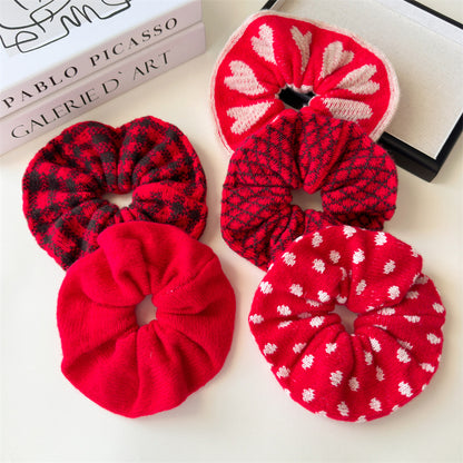 紅色針織大腸圈髮圈－商品主圖｜https://igowo.tw/