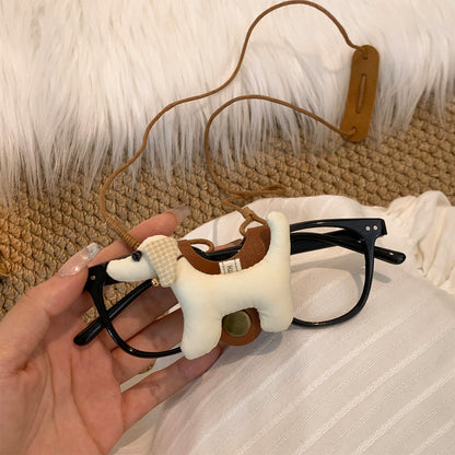 皮革臘腸狗小熊吊墜墨鏡收納包項鏈配飾百搭毛衣鏈小眾設計感項飾