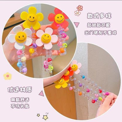 彈力繩太陽花髮圈－黃色款細節1｜https://igowo.tw/