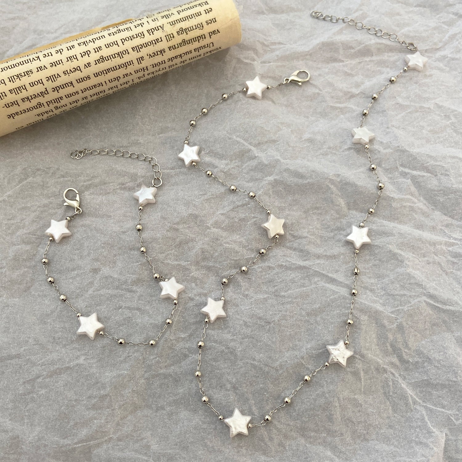 星星項鍊耳環組－細節特寫1｜https://igowo.tw/