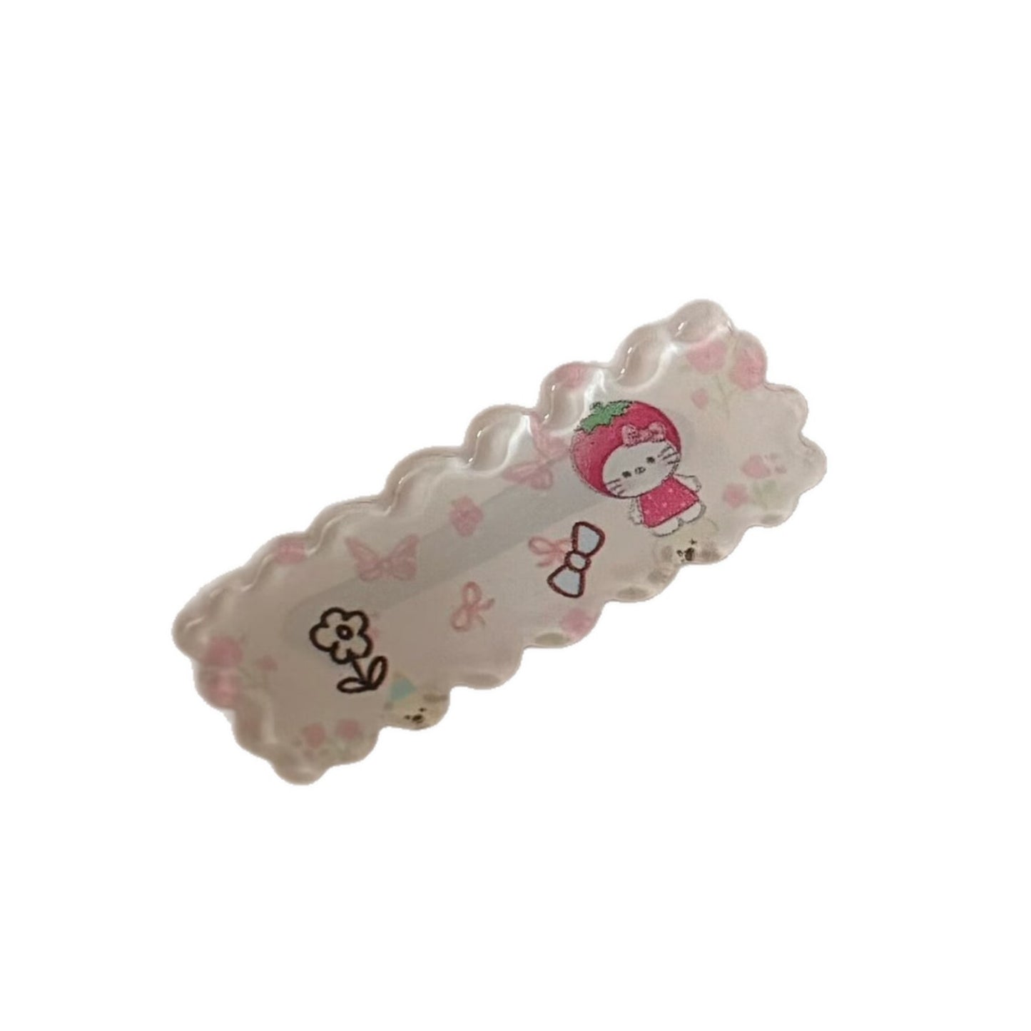 貓咪花朵髮夾－紫色貓咪髮夾款細節3｜https://igowo.tw/