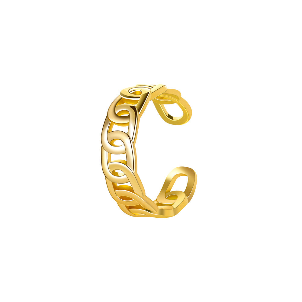 金色C形免耳洞耳夾－細節特寫11｜https://igowo.tw/