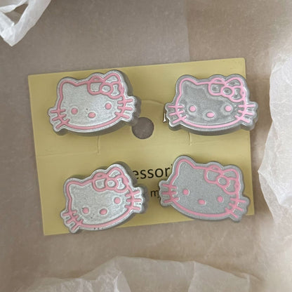 銀色貓咪卡通簡約髮夾－商品主圖｜https://igowo.tw/