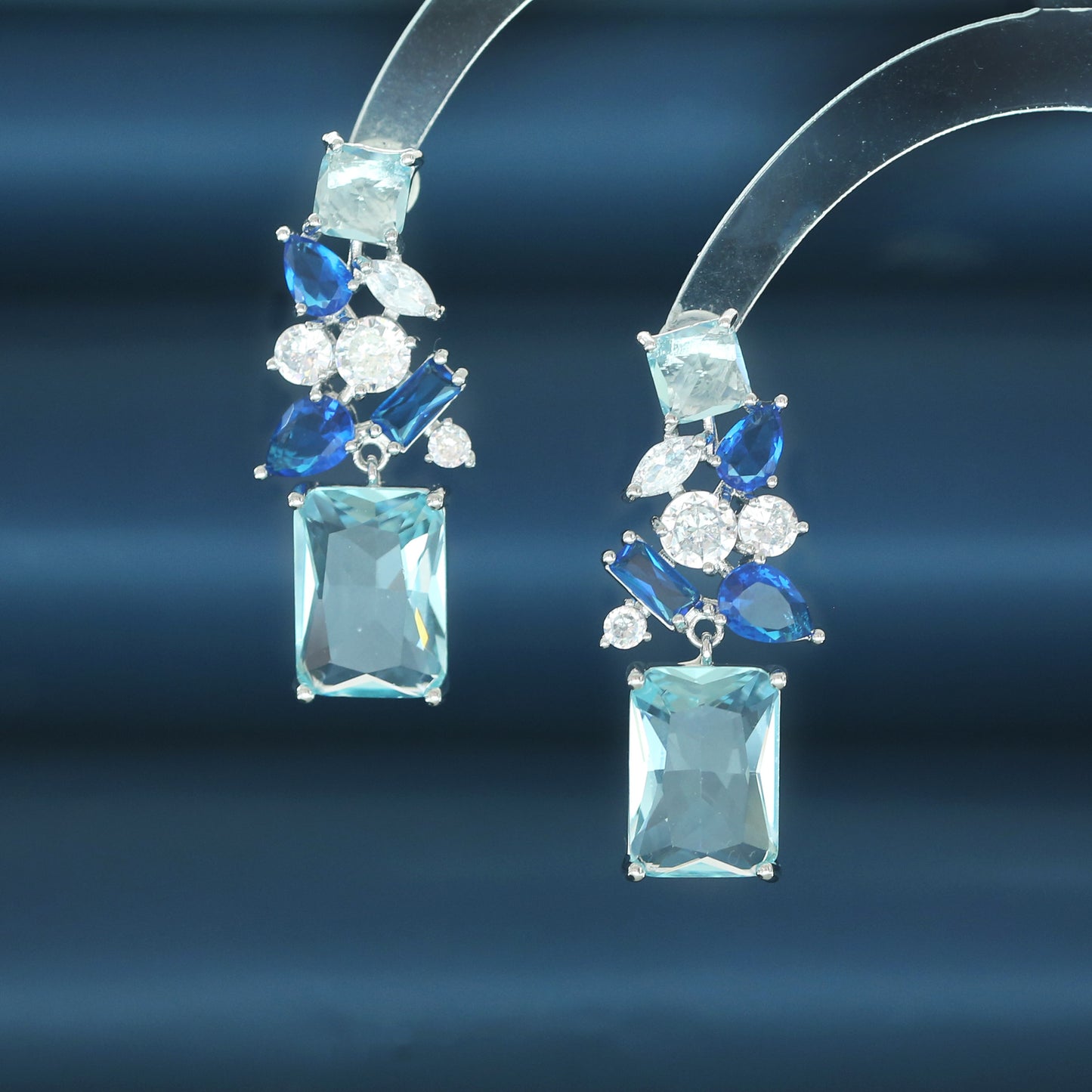 S925鋯石花朵耳環