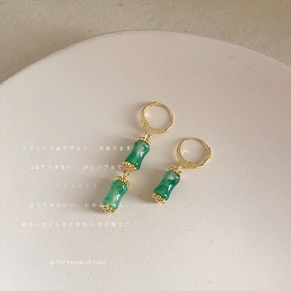 綠色簡約耳釘