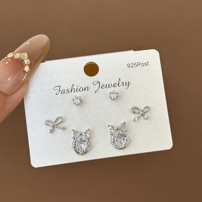 珍珠愛心流蘇耳釘套組－1金色款細節｜https://igowo.tw/