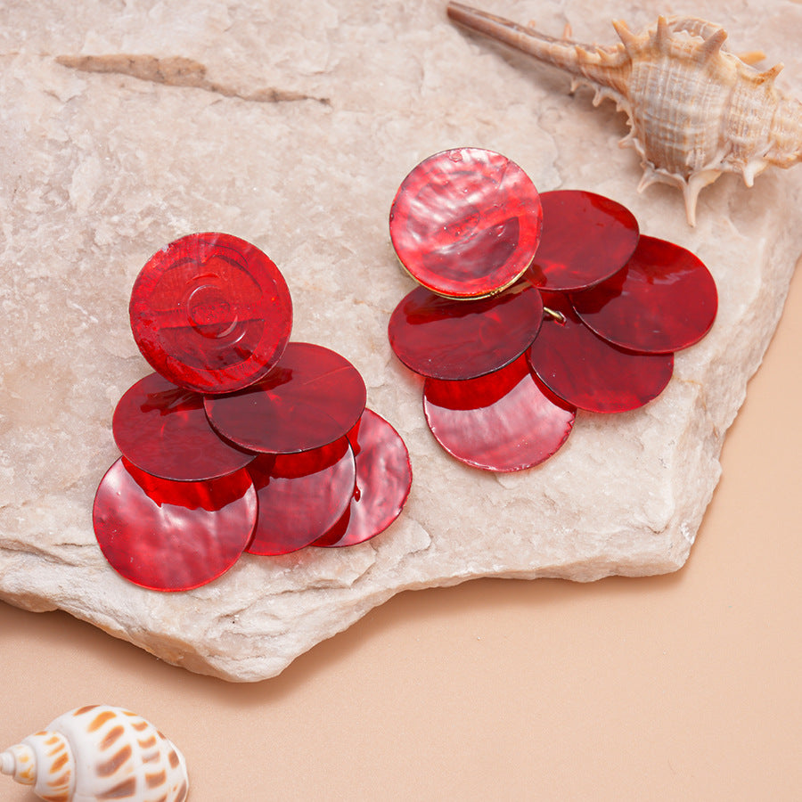 貝殼羽毛流蘇耳環－細節特寫36｜https://igowo.tw/