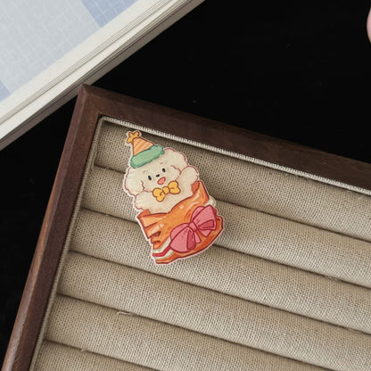 白色壓克力小狗髮夾