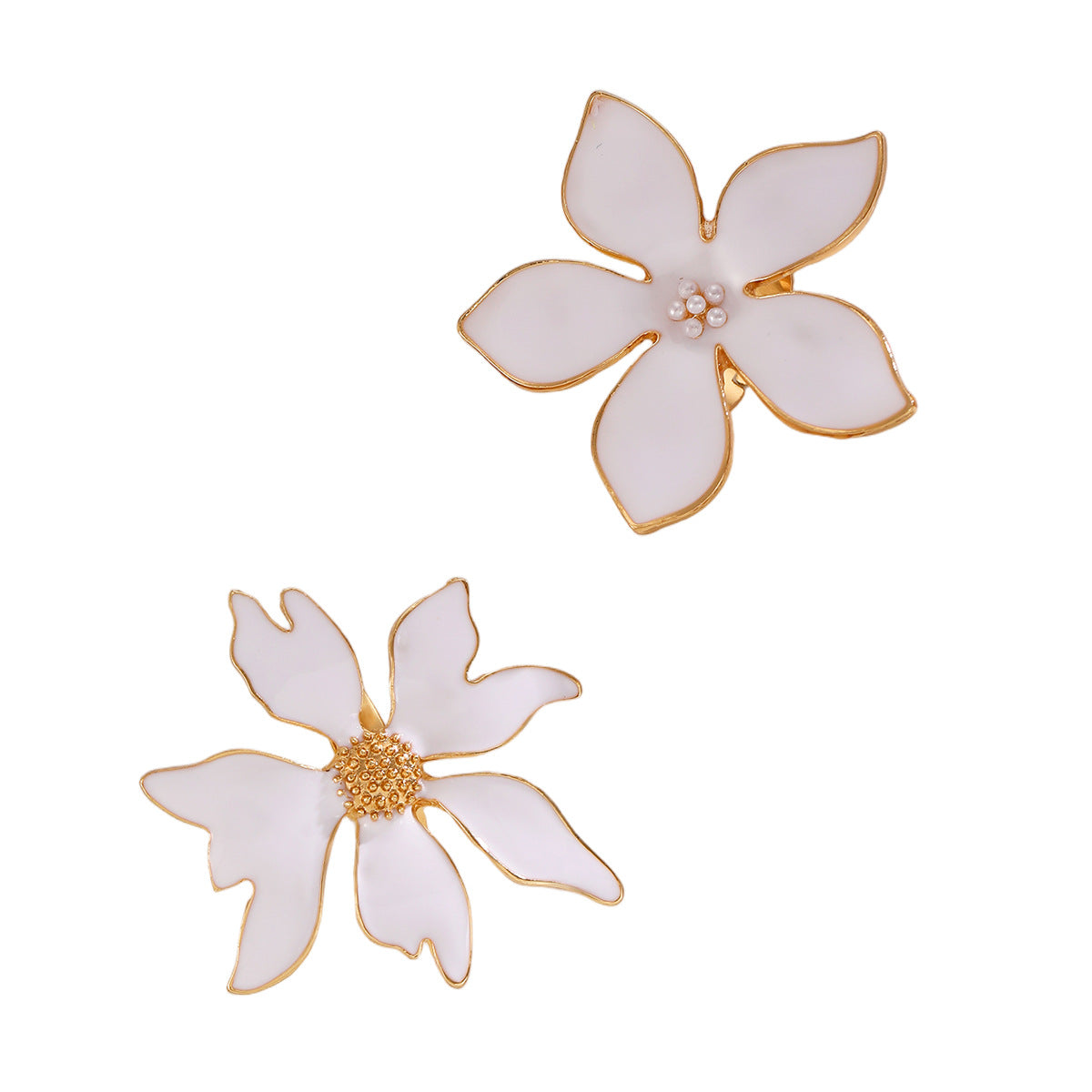 金屬樹葉花朵誇張戒指－細節特寫3｜https://igowo.tw/