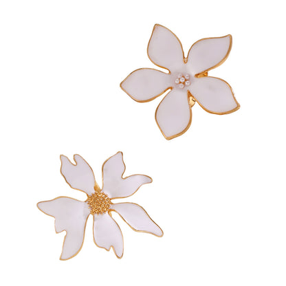 金屬樹葉花朵誇張戒指－細節特寫3｜https://igowo.tw/