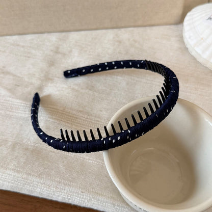 布面波點纏繞髮箍