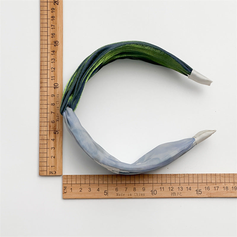 網紗碎花交叉復古髮箍－黑白蕾絲款細節｜https://igowo.tw/