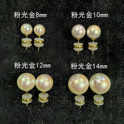 S925珍珠耳釘－粉光銀8mm款細節｜https://igowo.tw/