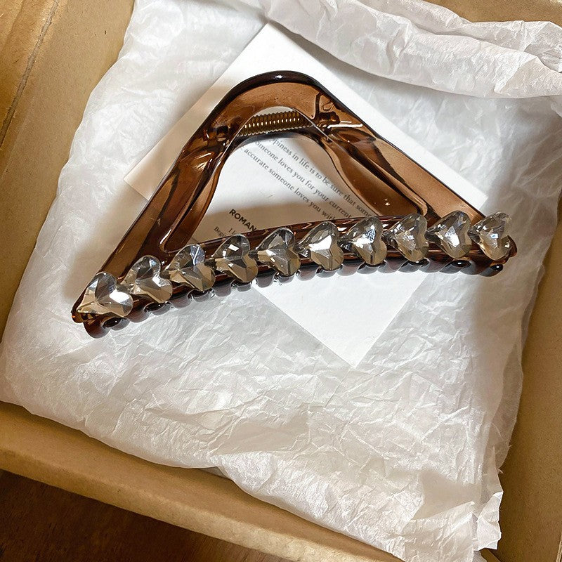 美拉德亞克力圓形字母大號發夾簡約小眾抓夾日常百搭鯊魚夾批發女