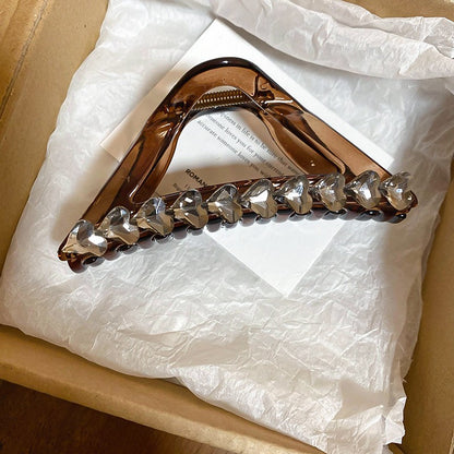 美拉德亞克力圓形字母大號發夾簡約小眾抓夾日常百搭鯊魚夾批發女