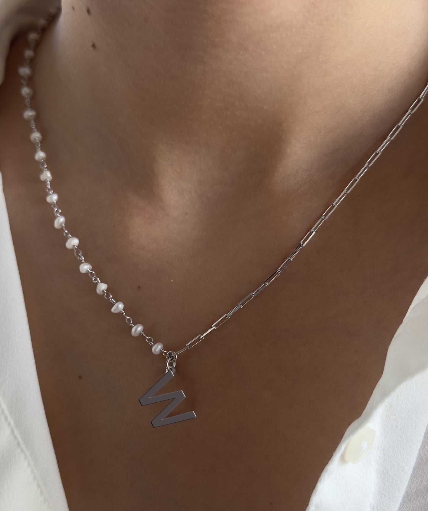 仿珍珠字母項鍊