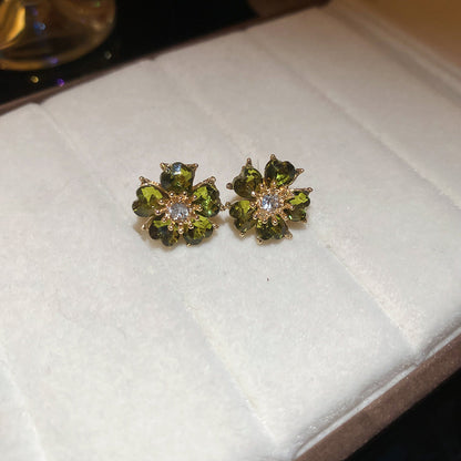 鋯石花朵流蘇垂墜耳釘－細節特寫21｜https://igowo.tw/