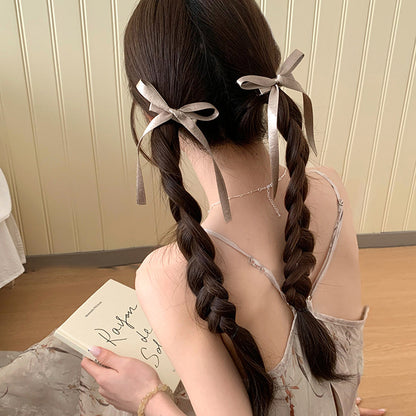 緞帶蝴蝶結小巧髮夾－商品主圖｜https://igowo.tw/