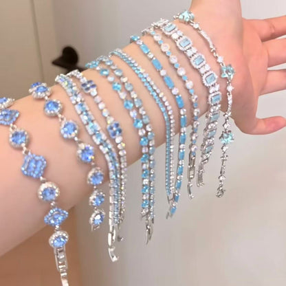 海鹽碎光~超閃鋯石花朵手鏈韓系ins風甜美手串輕奢高級感百搭手飾