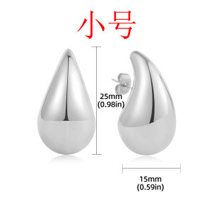 金色不鏽鋼水滴耳釘