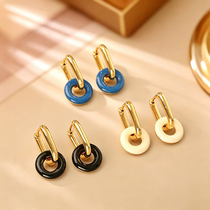 彩色琺瑯簡約耳環－商品主圖｜https://igowo.tw/