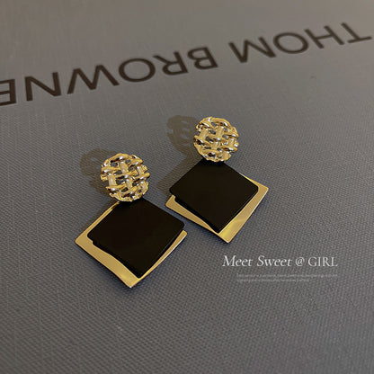 銀針菱形耳環－第二視角實拍｜https://igowo.tw/