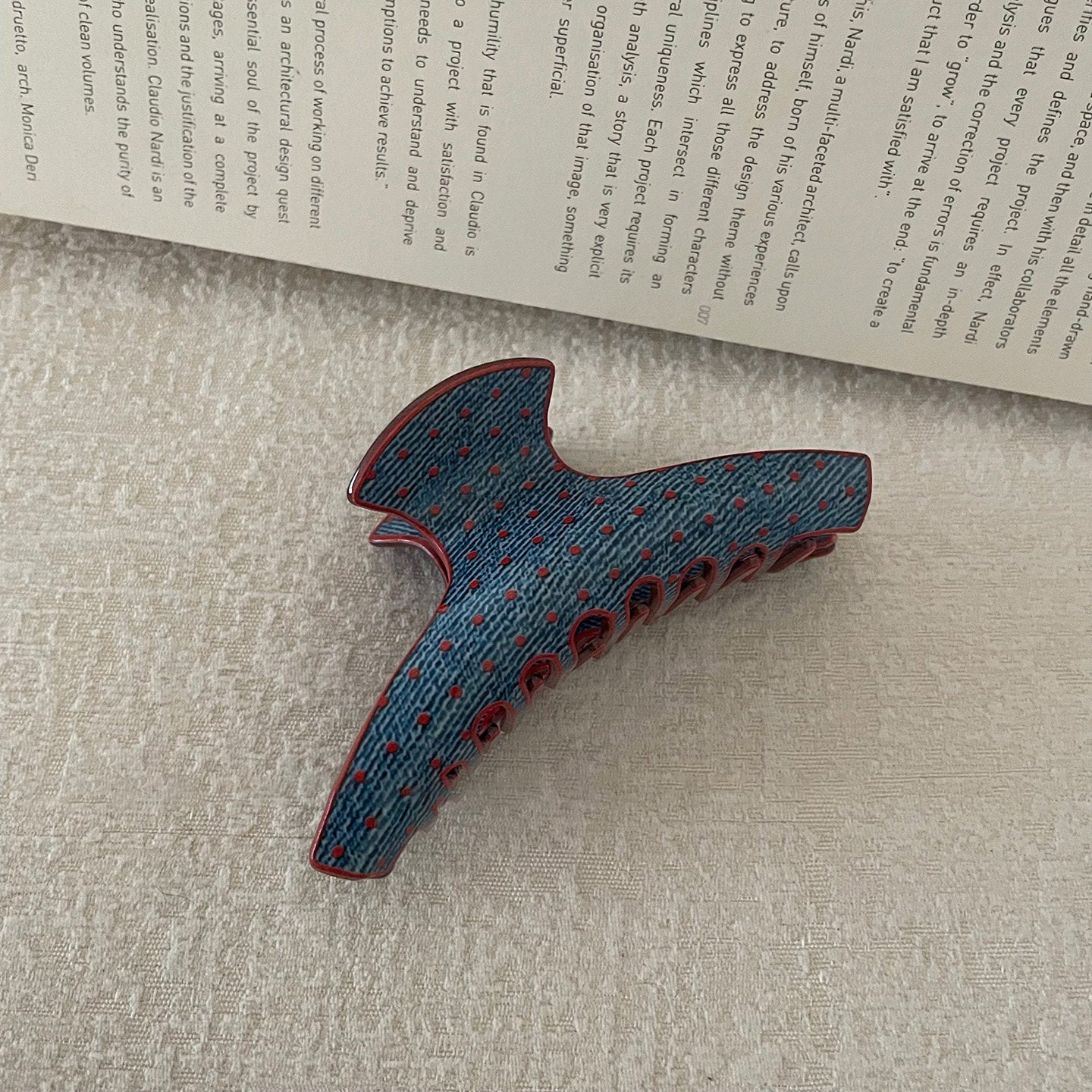 波點復古鯊魚夾