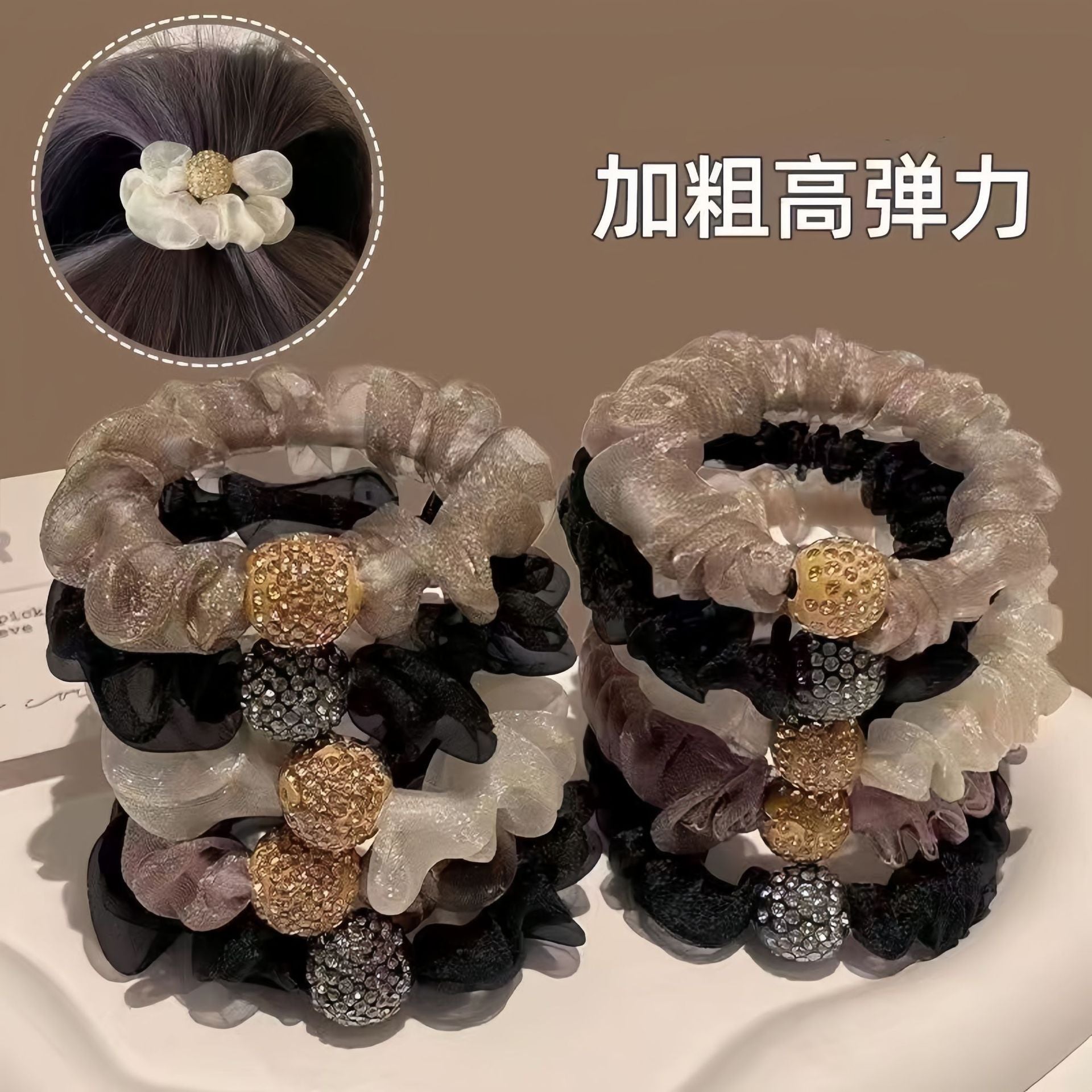 鋯石豹紋大腸圈髮圈－豹紋款實拍｜https://igowo.tw/