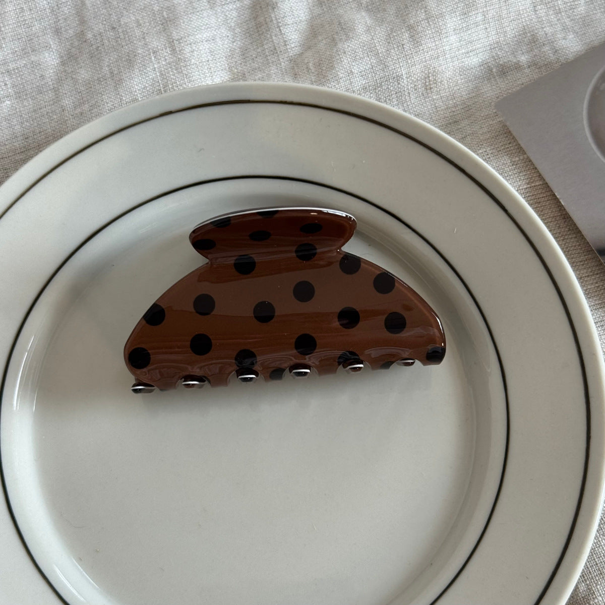 波點古典復古髮夾
