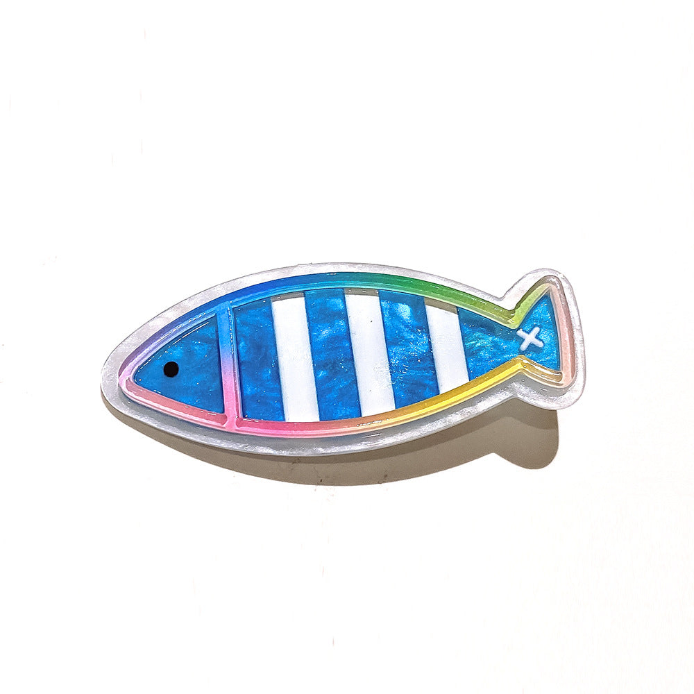 壓克力魚尾卡通髮夾－海草髮夾款細節3｜https://igowo.tw/