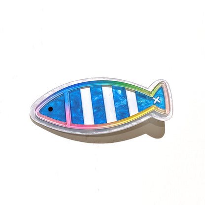 壓克力魚尾卡通髮夾－海草髮夾款細節3｜https://igowo.tw/