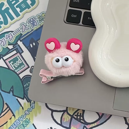 絨面眼睛髮夾