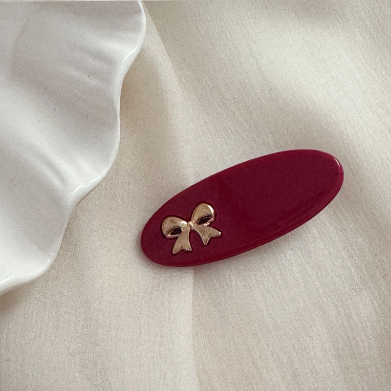 紅色蝴蝶結復古髮夾－細節特寫10｜https://igowo.tw/
