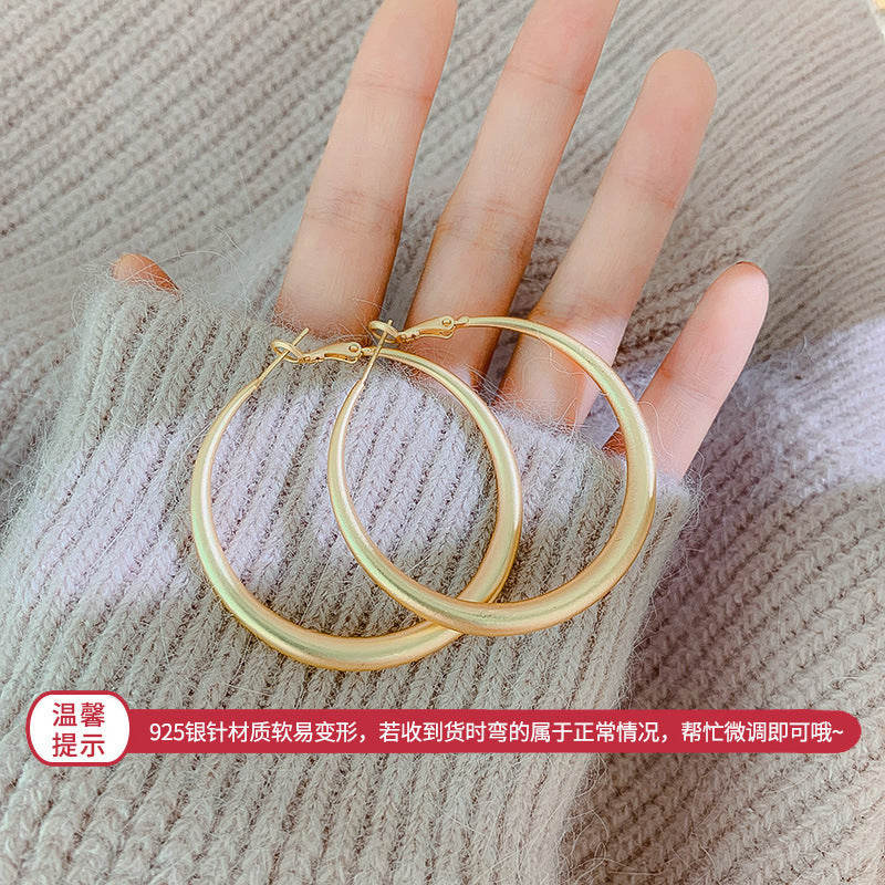 銀針幾何拉絲簡約耳釘