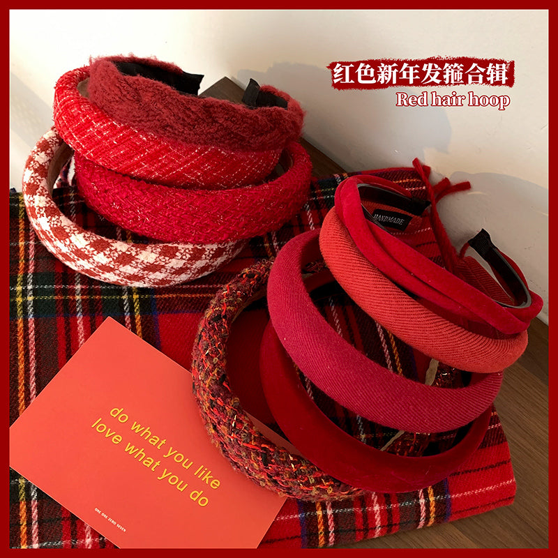 紅色簡約髮箍－商品主圖｜https://igowo.tw/