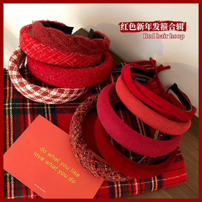 紅色簡約髮箍－商品主圖｜https://igowo.tw/