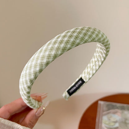 綠色格紋髮箍