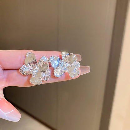 銀針不規則金屬幾何耳環簡約設計百搭耳釘個性氣質潮流耳飾批發女