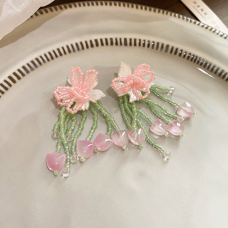 繽紛花朵流蘇耳環－細節特寫12｜https://igowo.tw/