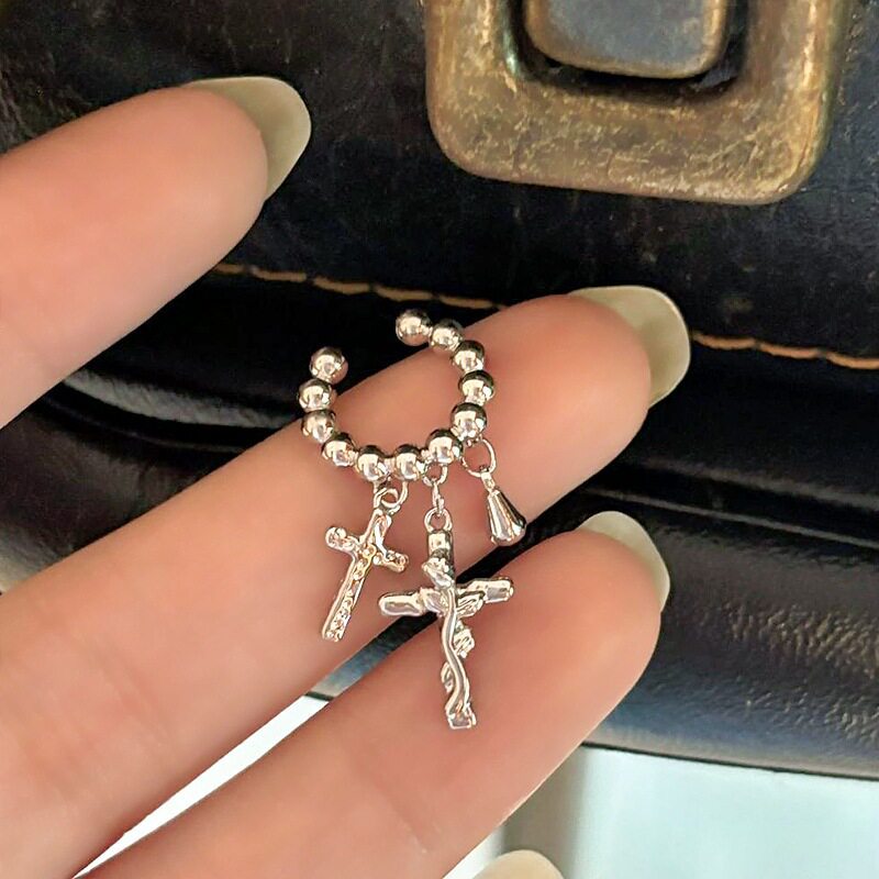 金色十字免耳洞耳夾