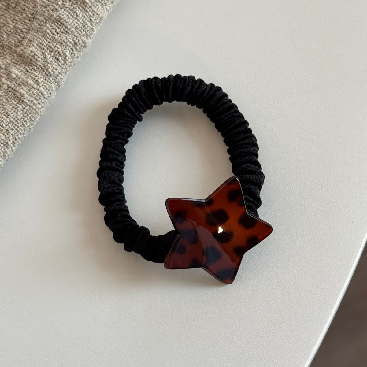 彈力繩布面豹紋髮圈