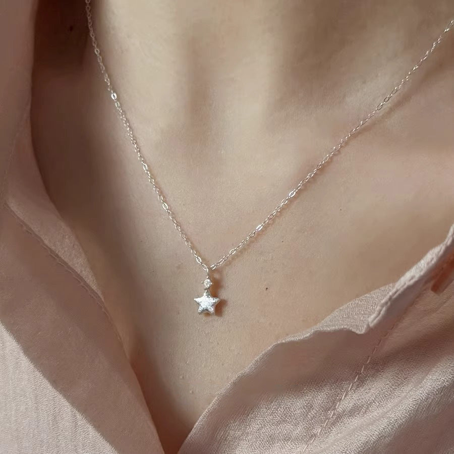 S925星星拉絲墜飾項鍊－商品主圖｜https://igowo.tw/