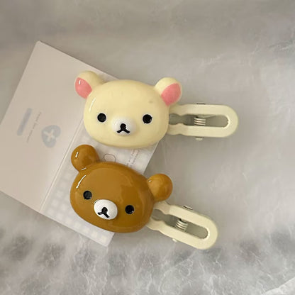棕色小熊波浪髮夾－商品主圖｜https://igowo.tw/