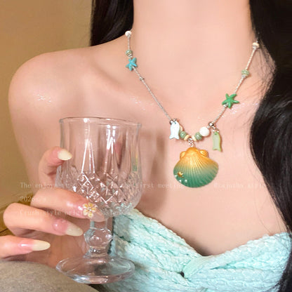 海星貝殼項鍊－商品主圖｜https://igowo.tw/