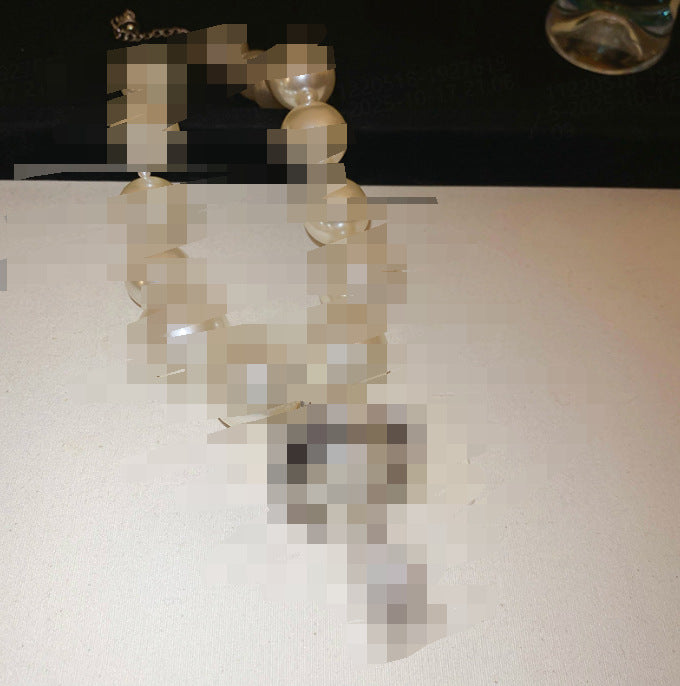 珍珠星球水滴鑲鑽項鍊
