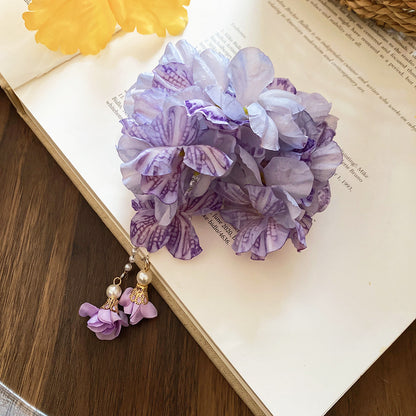 仙氣飄飄~布藝花朵發夾甜美波西米亞度假風鴨嘴夾小眾設計感發飾