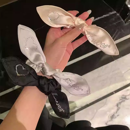 愛心蝴蝶結復古髮圈－商品主圖｜https://igowo.tw/