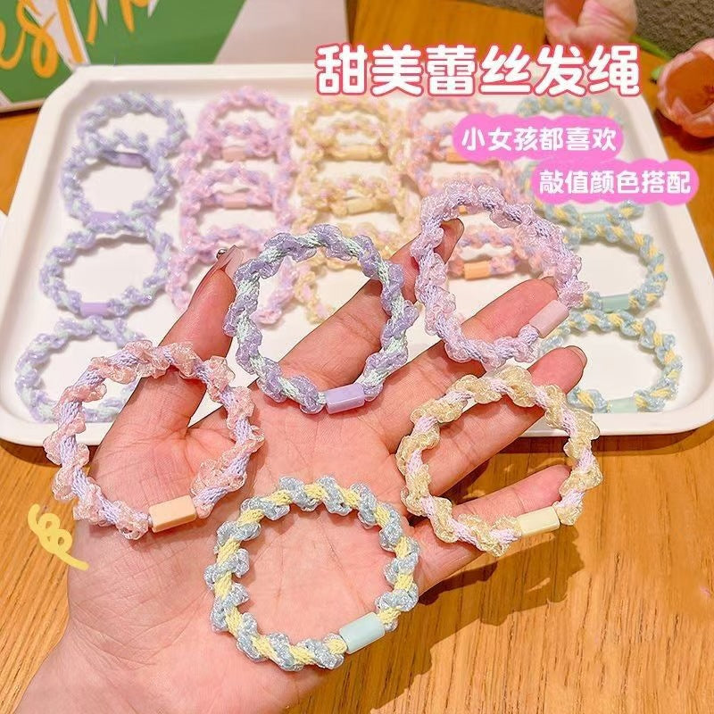 蕾絲大腸圈編織髮圈－商品主圖｜https://igowo.tw/